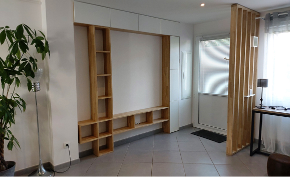 Amenagement salon bois